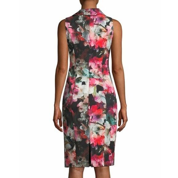 New! BLACK HALO Women's Floral Print Blaze Sheath Dress Color Bailey Size 4 - Picture 2 of 3